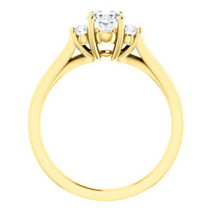 Cubic Zirconia Engagement Ring- The Bianca (Customizable 5-stone Cluster Style with Oval Cut Center)