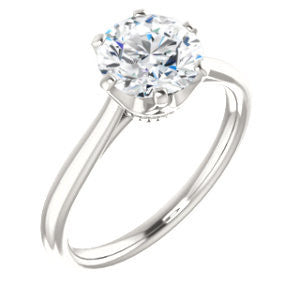 CZ Wedding Set, featuring The Julia engagement ring (Customizable Thin-Band Round Cut Solitaire)