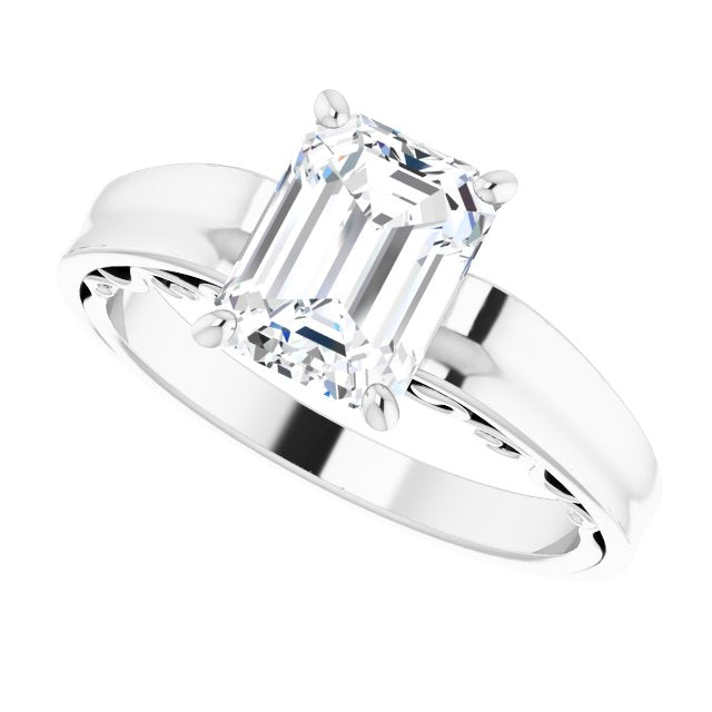 Cubic Zirconia Engagement Ring- The Aliyah Rose (Customizable Radiant Cut Solitaire)