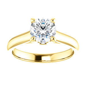 Cubic Zirconia Engagement Ring- The Tawanda (Customizable Round Cut Cathedral Setting with Peekaboo Accents)