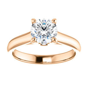 Cubic Zirconia Engagement Ring- The Tawanda (Customizable Round Cut Cathedral Setting with Peekaboo Accents)