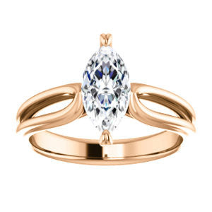 CZ Wedding Set, featuring The Piper engagement ring (Customizable Marquise Cut Solitaire with Flared Split-band)