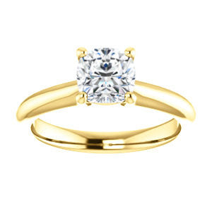 Cubic Zirconia Engagement Ring- The Ursula (Customizable Cushion Cut High-Set Solitaire)