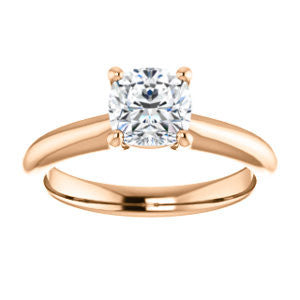 Cubic Zirconia Engagement Ring- The Ursula (Customizable Cushion Cut High-Set Solitaire)