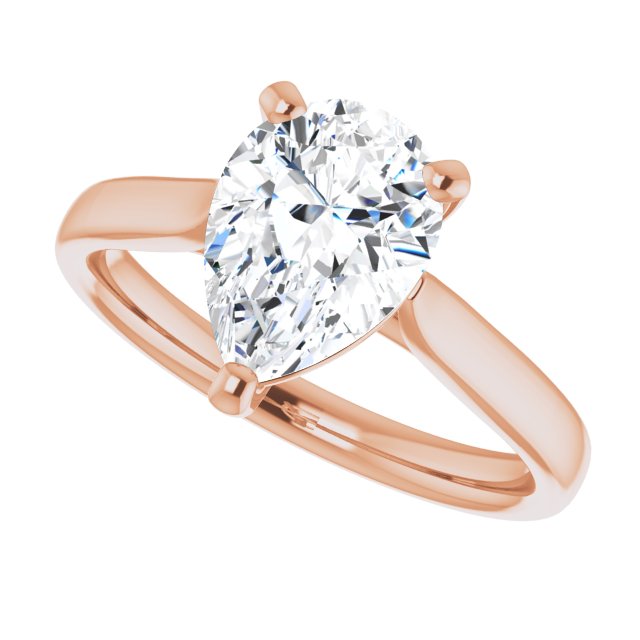 Cubic Zirconia Engagement Ring- The India (Customizable Cathedral-Prong Pear Cut Solitaire)