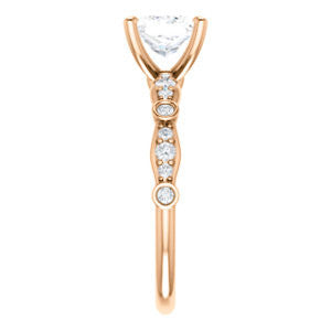 Cubic Zirconia Engagement Ring- The Lindsay (Princess Cut Ladies' Belt-Inspired Customizable Setting with Bezel-Set Pave Band)