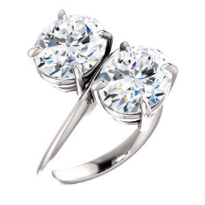 Cubic Zirconia Engagement Ring- The Patti (Customizable Oval Cut 2-stone Bypass Style)