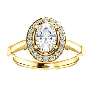 Cubic Zirconia Engagement Ring- The Lianna (Customizable Halo-Style Oval Cut Design)