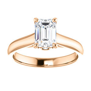 Cubic Zirconia Engagement Ring- The Tawanda (Customizable Radiant Cut Cathedral Setting with Peekaboo Accents)