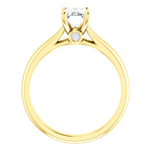 CZ Wedding Set, featuring The Tawanda engagement ring (Customizable Emerald Cut Cathedral Setting with Peekaboo Accents)