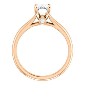 Cubic Zirconia Engagement Ring- The Tawanda (Customizable Radiant Cut Cathedral Setting with Peekaboo Accents)