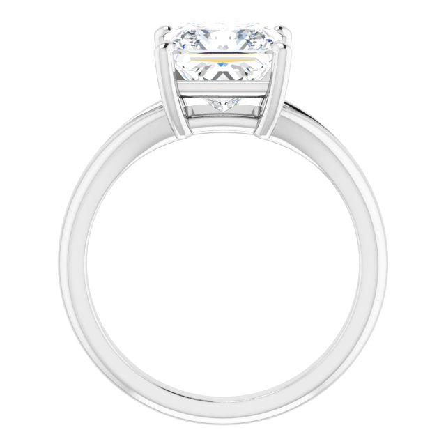 Cubic Zirconia Engagement Ring- The Ning (Customizable Princess/Square Cut Solitaire with Tapered Split Band)