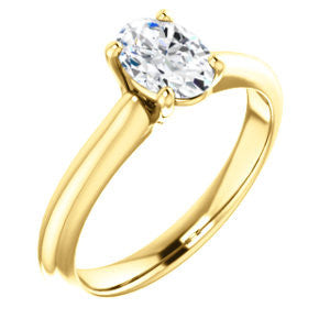 Cubic Zirconia Engagement Ring- The Ursula (Customizable Oval Cut High-Set Solitaire)