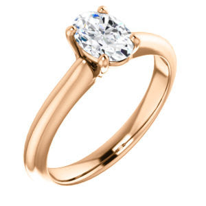 Cubic Zirconia Engagement Ring- The Ursula (Customizable Oval Cut High-Set Solitaire)