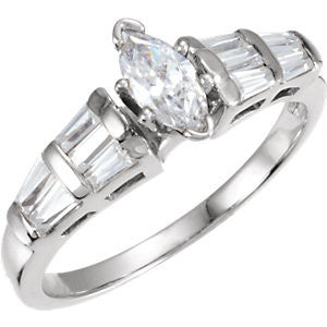 Cubic Zirconia Engagement Ring- The Trina