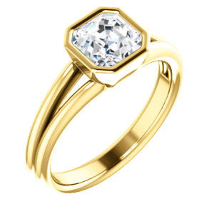 Cubic Zirconia Engagement Ring- The Shae (Customizable Asscher Cut Split-Band Solitaire)