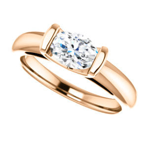 CZ Wedding Set, featuring The Liza Bella engagement ring (Customizable Oval Cut Cathedral Bar-set Solitaire)