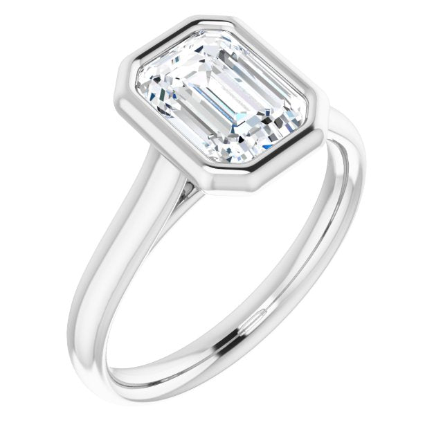 Cubic Zirconia Engagement Ring- The Gemma (Customizable Cathedral-Bezel Radiant Cut Solitaire)
