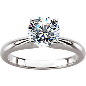 Cubic Zirconia Engagement Ring- The Carol (Classic Round Solitaire)