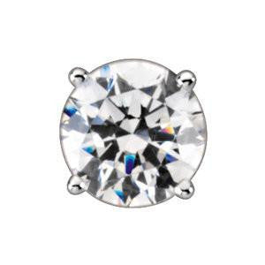 Cubic Zirconia Earrings- Customizable 4 Prong Pre-Notched Round Solitaire Stud Earring Set