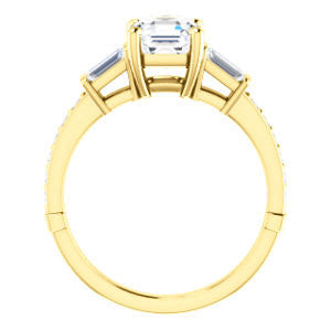 Cubic Zirconia Engagement Ring- The Rosetta (Customizable Asscher Cut Enhanced 5-stone Design with Pavé Band)