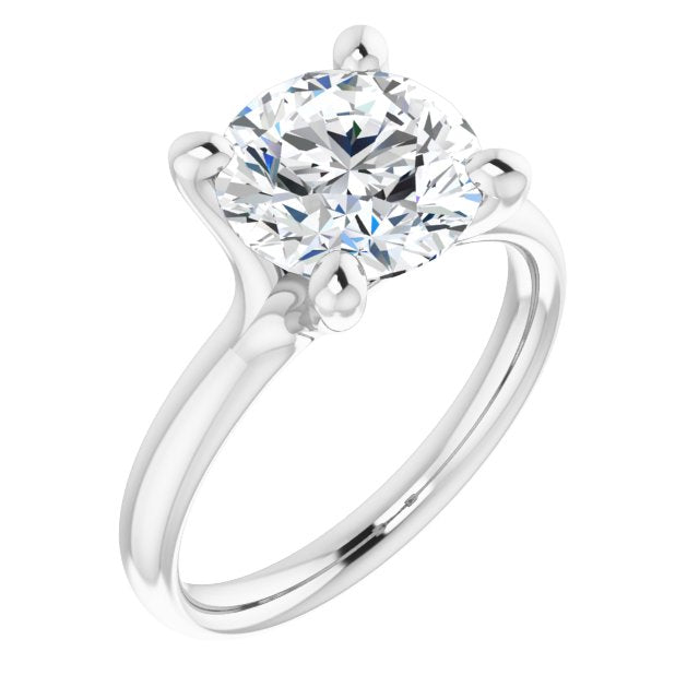 18K White Gold Customizable Round Cut Fabulous Solitaire