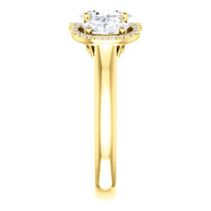 Cubic Zirconia Engagement Ring- The Carissa (Customizable Oval Cut 3-stone Halo Style with Oval Accents)
