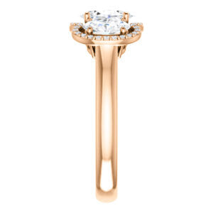 Cubic Zirconia Engagement Ring- The Carissa (Customizable Oval Cut 3-stone Halo Style with Oval Accents)