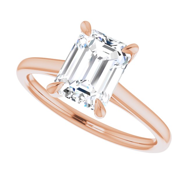 Cubic Zirconia Engagement Ring- The Nala (Customizable Classic Cathedral Radiant Cut Solitaire)