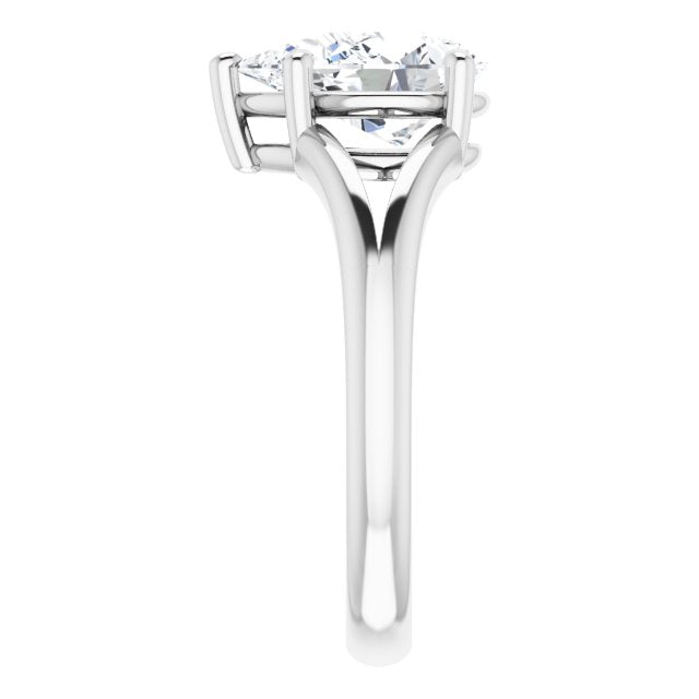 Cubic Zirconia Engagement Ring- The Ning (Customizable Pear Cut Solitaire with Tapered Split Band)