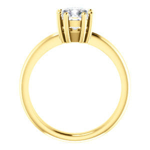 Cubic Zirconia Engagement Ring- The Reese (Customizable Cushion Cut Solitaire with Grooved Band)