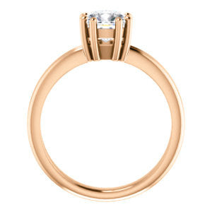 Cubic Zirconia Engagement Ring- The Reese (Customizable Cushion Cut Solitaire with Grooved Band)