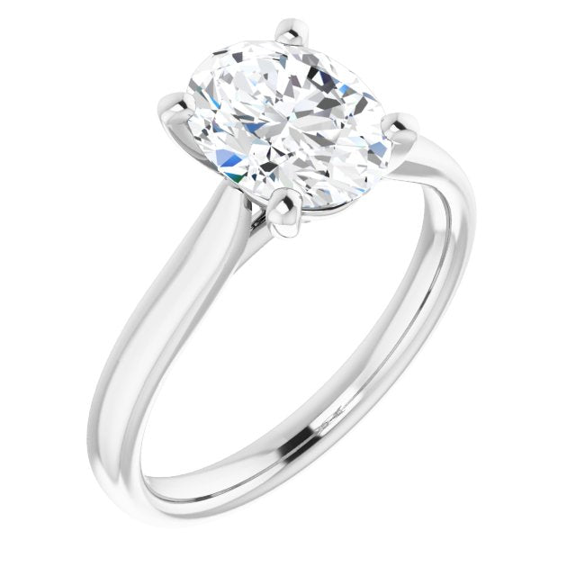10K White Gold Customizable Cathedral-Prong Oval Cut Solitaire