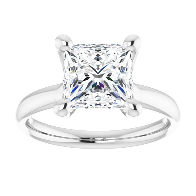 Cubic Zirconia Engagement Ring- The Carrie Anne (Customizable Princess/Square Cut Fabulous Solitaire)