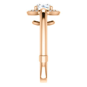 Cubic Zirconia Engagement Ring- The Kady (Customizable Cathedral-set Round Cut with Semi-Halo)