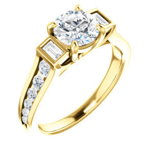 Cubic Zirconia Engagement Ring- The Portia (Customizable Round Cut 15-stone Design)