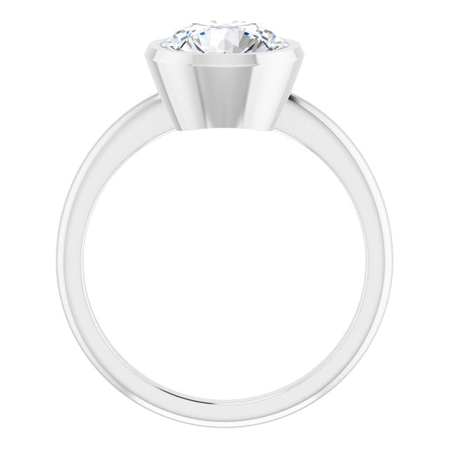 Cubic Zirconia Engagement Ring- The Aeriol (Customizable Bezel-set Round Cut Solitaire with Thin Band)