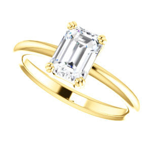 CZ Wedding Set, featuring The Venusia engagement ring (Customizable Emerald Cut Solitaire with Thin Band)