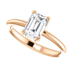 Cubic Zirconia Engagement Ring- The Venusia (Customizable Emerald Cut Solitaire with Thin Band)