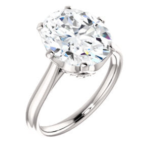 Cubic Zirconia Engagement Ring- The Julia (Customizable Thin-Band Oval Cut Solitaire)
