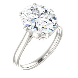 Cubic Zirconia Engagement Ring- The Julia (Customizable Thin-Band Oval Cut Solitaire)