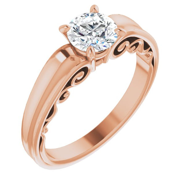 10K Rose Gold Customizable Round Cut Solitaire