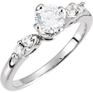 Cubic Zirconia Engagement Ring- The Grace (Customizable 5-stone with Petite Band)