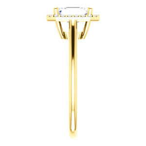 Cubic Zirconia Engagement Ring- The Patrice (Customizable Cathedral-Halo Emerald Cut with Thin Band)