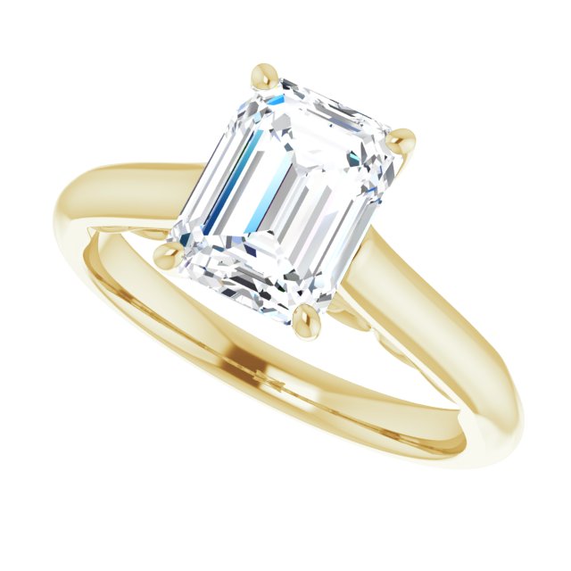 Cubic Zirconia Engagement Ring- The Adelaide (Customizable Radiant Cut Cathedral Solitaire with Two-Tone Option Decorative Trellis 'Down Under')