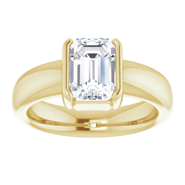 Cubic Zirconia Engagement Ring- The Charlotte (Customizable Bezel-set Radiant Cut Solitaire with Thick Band)