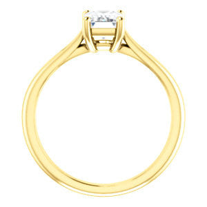 Cubic Zirconia Engagement Ring- The Viola (Customizable Radiant Cut Solitaire with Curving Tapered Split Band)