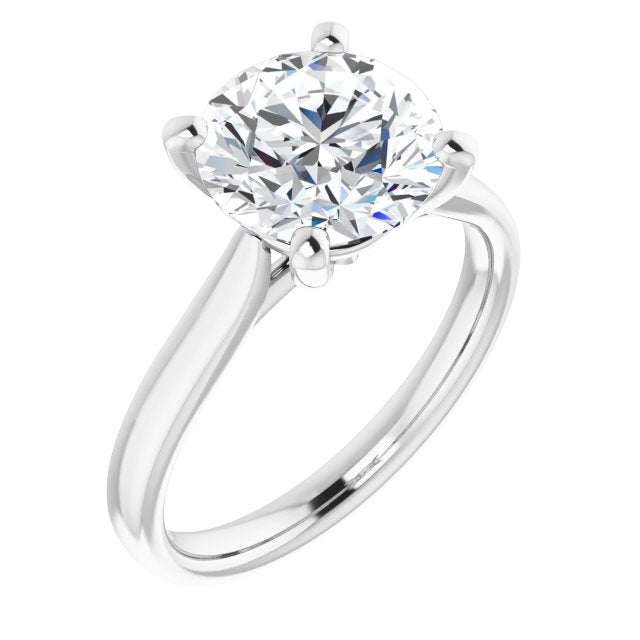 14K White Gold Customizable Cathedral-Prong Round Cut Solitaire