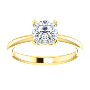 CZ Wedding Set, featuring The Venusia engagement ring (Customizable Cushion Cut Solitaire with Thin Band)