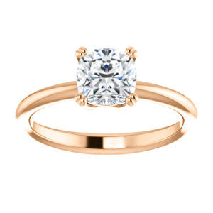 Cubic Zirconia Engagement Ring- The Venusia (Customizable Cushion Cut Solitaire with Thin Band)